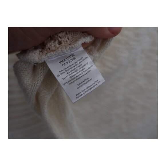 Anthropologie One September Crocheted Heirloom Ivory Lace Pullover Sweater Large - Picture 7 of 7